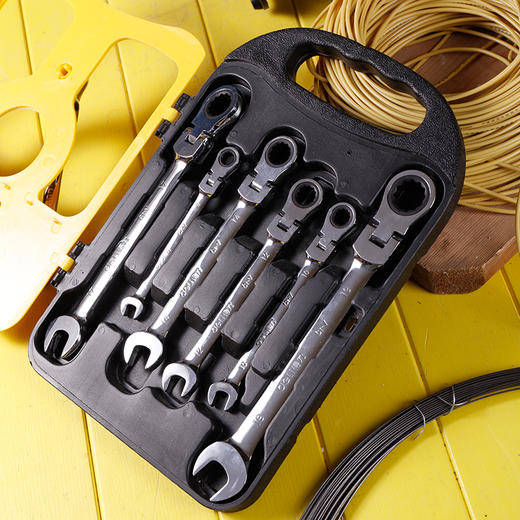 得力镜面活头两用棘轮快扳7件套 商品图4