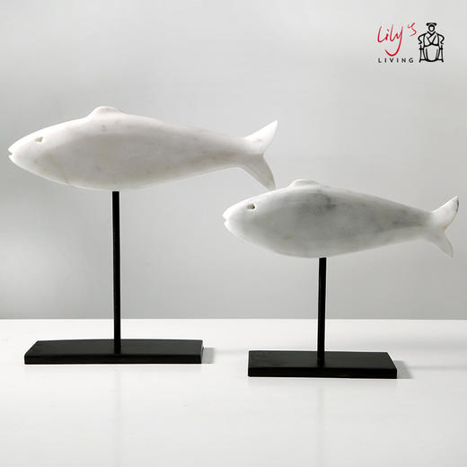 石鱼工艺品 创意现代简约家居客厅玄关软装饰品鱼摆件摆饰 商品图2