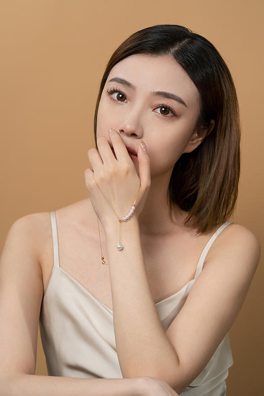 18K金人鱼泪Akoya珍珠Y字链 商品图0