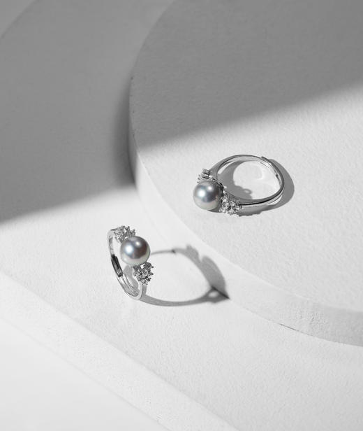 天然Akoya海水珍珠豪镶戒指 商品图1