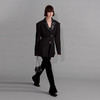 NUTH“征象背后”｜黑色拼皮西装收腰修身设计西装外套 商品缩略图3