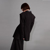 NUTH“征象背后”｜黑色拼皮西装收腰修身设计西装外套 商品缩略图4