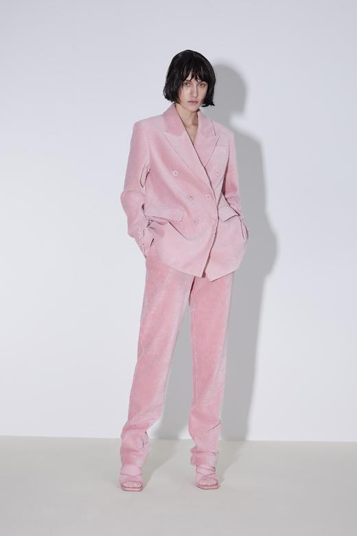 条绒纹枪驳领双排扣西服 商品图0