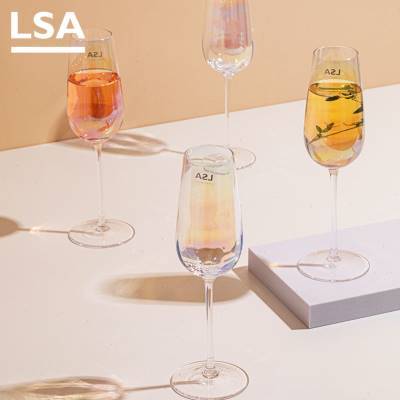 lsa Pearl 香槟杯纯手工彩虹杯高颜值家用香槟酒杯高脚杯结婚礼物 商品图0