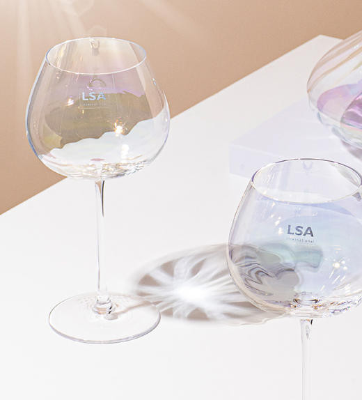 lsa Pearl红酒杯套装彩虹创意大肚杯新婚礼盒炫彩家用勃艮第高脚杯 商品图1