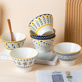 日式の斗笠碗 6个装 浓郁风情系列瓷器 陶瓷材质 简单纯粹