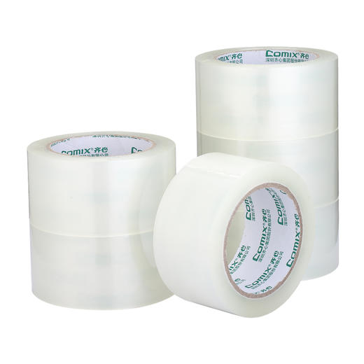 齐心 JP5510-6 普透封箱胶带 6卷/筒 55mm*100y胶纸胶带封箱胶透明 商品图0
