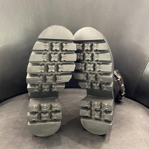 LFGJ 14802 黑色高跟马丁靴牛皮冬厚底女短靴高级感 商品图5