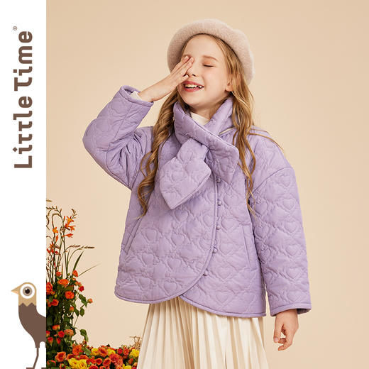 littletime女童棉服外套冬装2022新款宝宝单排扣儿童加厚保暖棉衣 商品图1