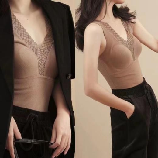 【可拆卸胸垫】柏拉图铂金蚕丝保暖内衣 商品图0