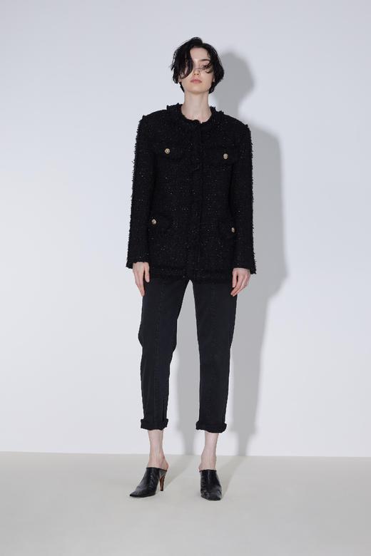 宽肩圆领小香风直身外套 商品图0