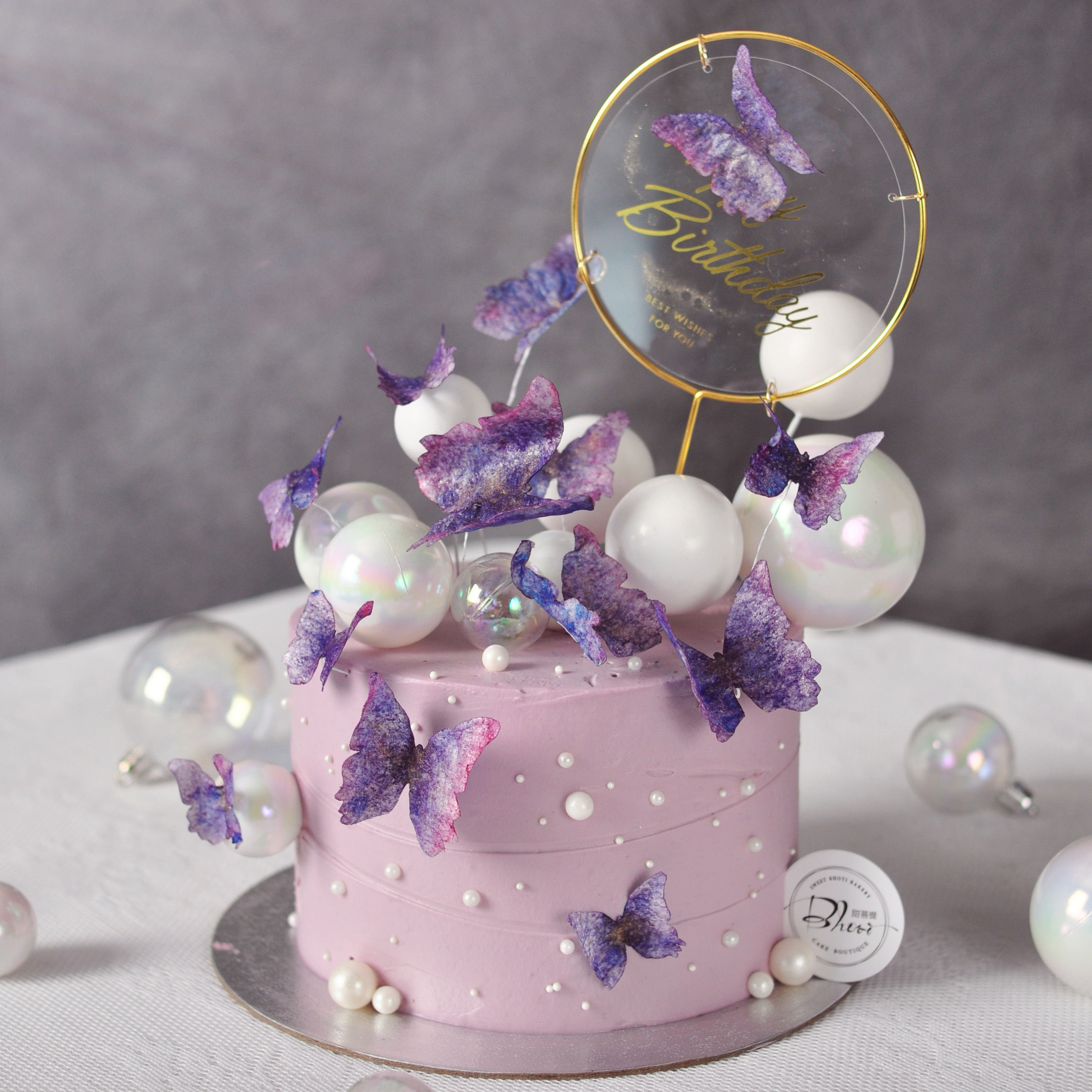 动物性淡奶油系列（紫色梦境）英国进口纯动物奶油生日蛋糕【加高款】