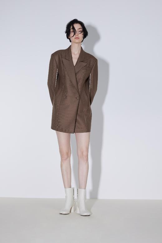 撞色线拷边西服裙 商品图0