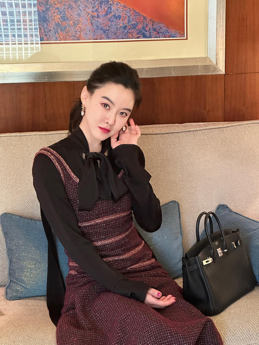 DUO智仙生 黑标系列 大都会系列小树莓羊毛香奶奶风舞会连衣裙 商品图3