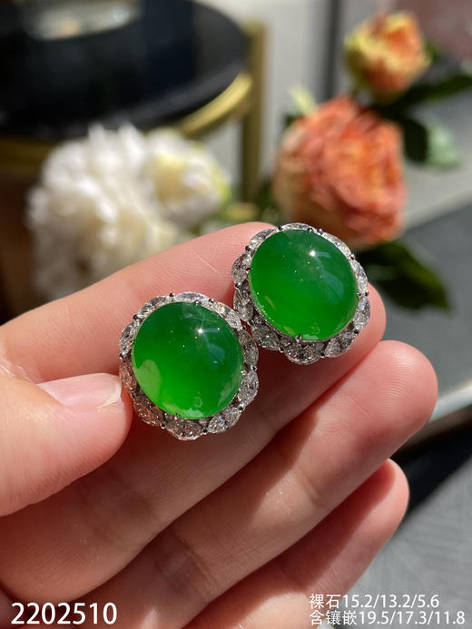 老坑帝王绿蛋面耳钉【2202510】具体价格微信咨询 商品图3