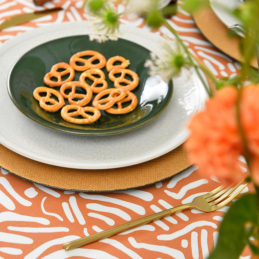 波浪几何系列长方形桌布田园清新纯棉桌布 商品图3