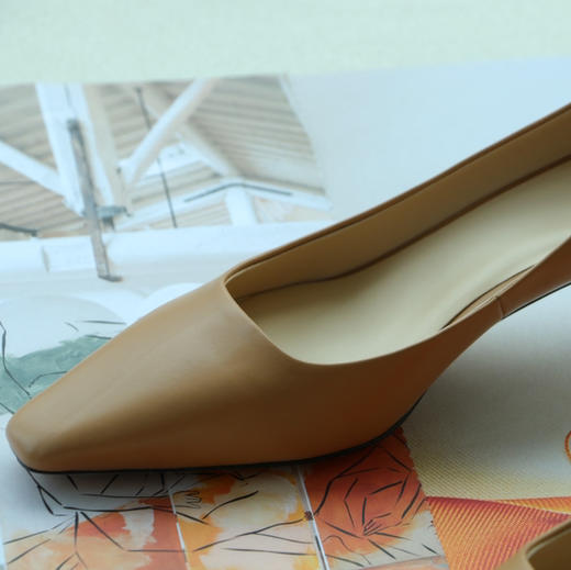 【à perles】尖方头，气质中跟通勤单鞋子，4.5cm跟【现货】 商品图4