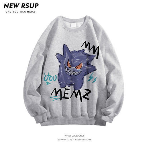 秋冬款ins潮牌港风加绒卫衣男韩版潮流宽松情侣原宿套头休闲上衣 商品图3