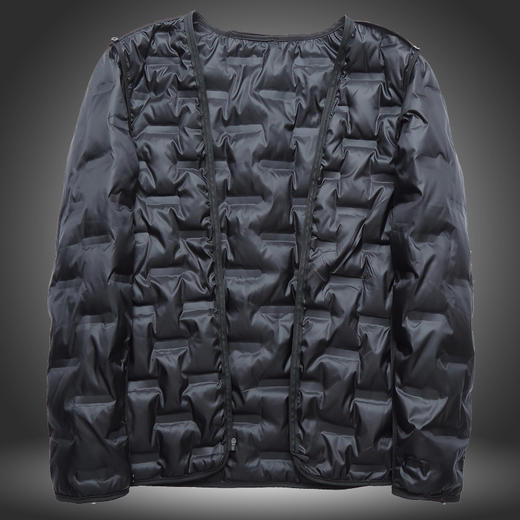 【真皮】大依优型大码牛皮貂毛领羽绒服内胆可拆卸夹克外套休闲简约大号皮夹克真皮皮草加肥加大 商品图3