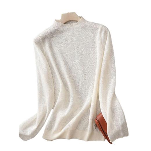 【慵懒温婉 唯美过冬】秋新款设计感小众针织衫秋季洋气薄款蕾丝打底衫气质上衣女长袖 商品图4