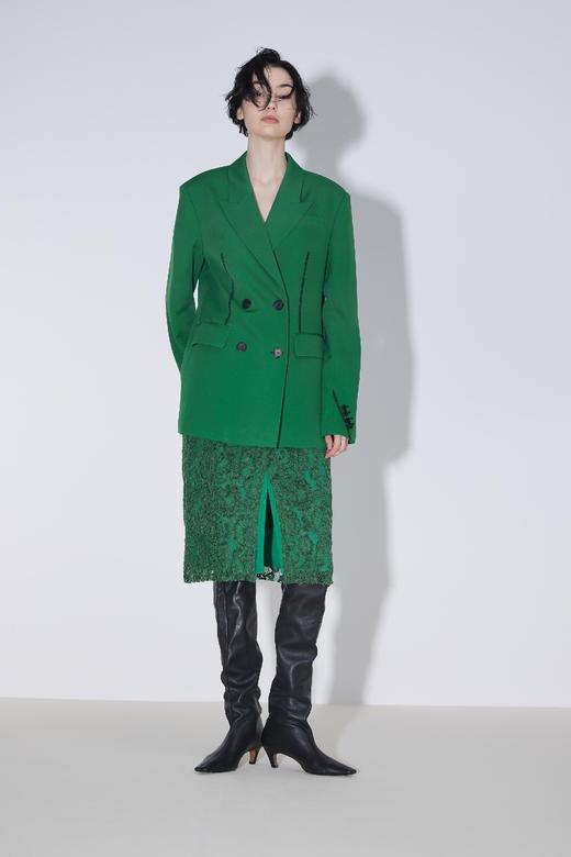 花边腰头式前开衩蕾丝半裙 商品图0