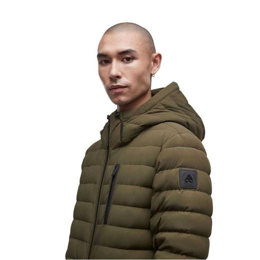 MOOSE KNUCKLES 男士驼鹿指关节徽标连帽羽绒服 军绿色 M32MJ104 963 商品图3