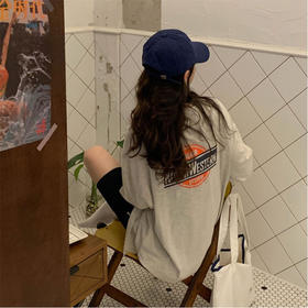 卫衣女棉2022初秋新款韩版中长款前后印花宽松学生女装上衣