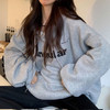 加绒加厚秋冬新款连帽卫衣女韩版大码胖mm外套宽松上衣学生情侣装 商品缩略图2