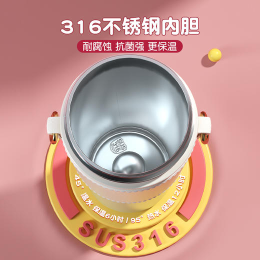 猫太子保温杯女生儿童学生高颜值杯子感水杯初中男食品级316 商品图2