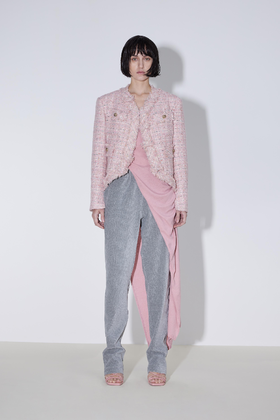 V领毛边小香风短款外套