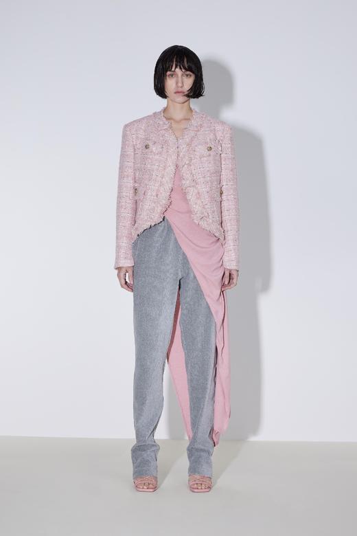 V领毛边小香风短款外套 商品图0