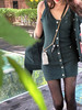 DUO智仙生 黑标系列 巴黎胶囊亮片针织松柏绿羊毛开衫和连衣裙 商品缩略图1