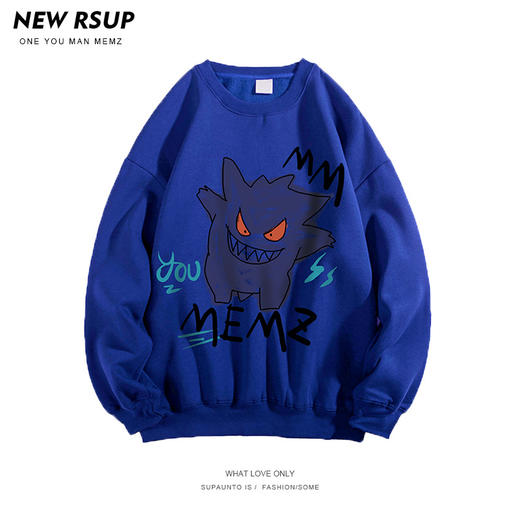 秋冬款ins潮牌港风加绒卫衣男韩版潮流宽松情侣原宿套头休闲上衣 商品图2