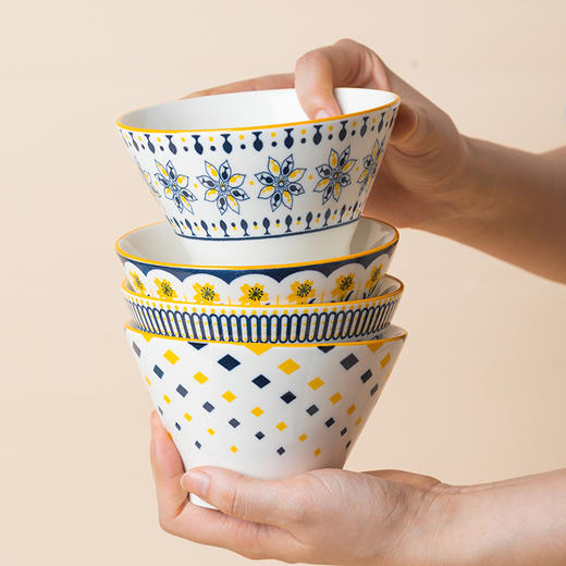 日式の斗笠碗 6个装 浓郁风情系列瓷器 陶瓷材质 简单纯粹 商品图5