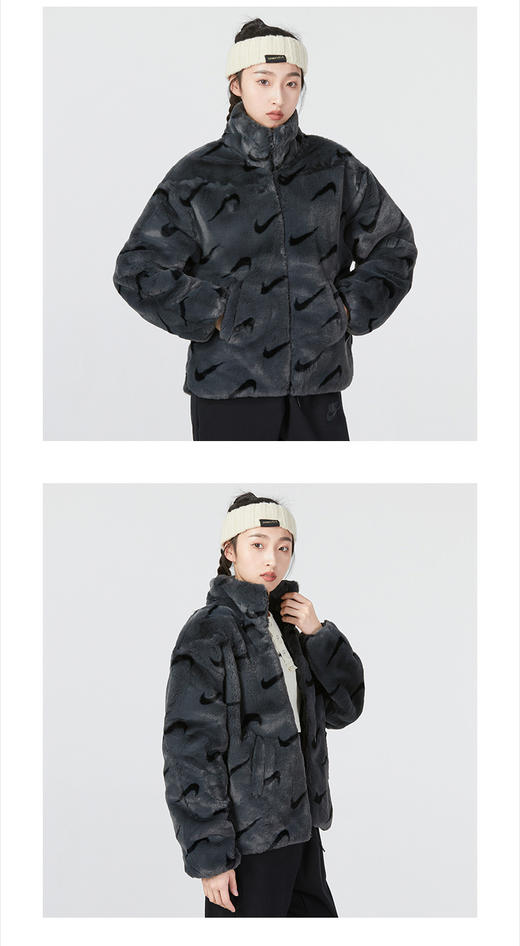  耐克（NIKE）官方舰店外套女装2022秋冬季新款运动服时尚加厚保暖皮草上衣夹克 DQ6843- 商品图2