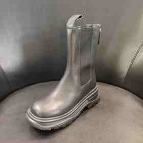 LFGJ 13803真皮切尔西中筒厚底烟管靴女