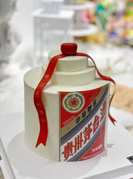 飞天茅台，6寸15厘米超高。酒香不怕巷子深，原味蓝风车动物奶油，多口味夹心选择，可食用糯米纸打印logo 商品图5