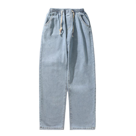 也米风尚|秋冬男士港风潮流ins韩版男装宽松直筒休闲裤纯色牛仔裤 商品图4