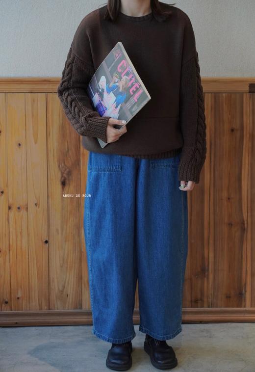 （4折）HAOLU棕色浅棕藏蓝圆领毛衣 商品图11