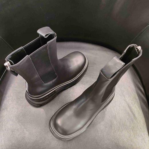 LFGJ 13803真皮切尔西中筒厚底烟管靴女 商品图3