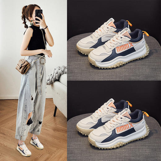 KS-7860 ins潮老爹鞋女2022新款春季新款透气女鞋韩版鞋子百搭运动鞋 商品图1