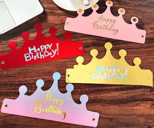 折叠生日帽 皇冠帽  蛋糕帽 派对装饰一次性庆生帽  1入/1捆 两项可选 商品图2