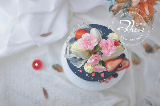 动物性淡奶油系列（自然花系）英国进口纯动物奶油生日蛋糕0111【加高款】 商品图4