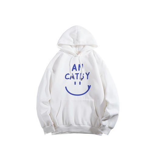 秋冬季ins港风加绒印花连帽卫衣男宽松套头潮流百搭圆领bf体恤衫 商品图4