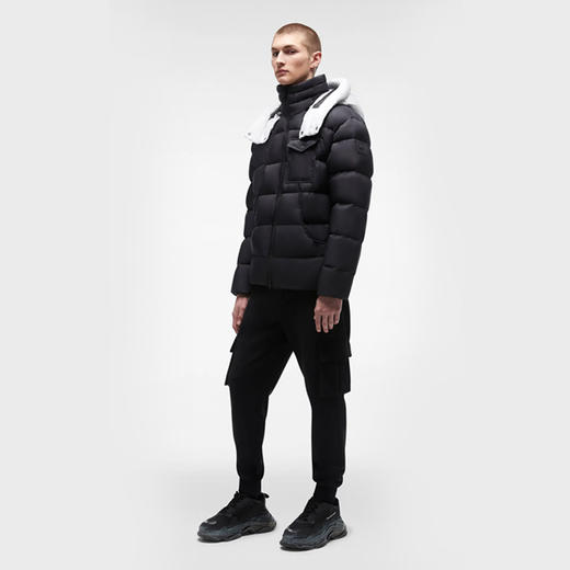 MOOSE KNUCKLES 男士驼鹿指关节徽标连帽羽绒服 黑色 M32MJ160 292 商品图2