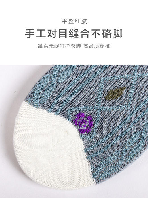 【任选6双99.5】足装秀秋冬女士春季长筒丝光羊毛保暖反织立体提花长邦女袜 商品图5