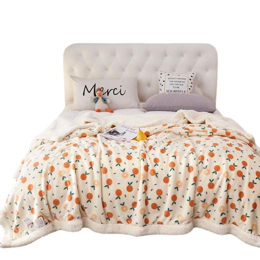 HM-T020 2022新款羊羔绒毛毯双层加厚 盖毯冬季午睡牛奶绒小被子 商品图4