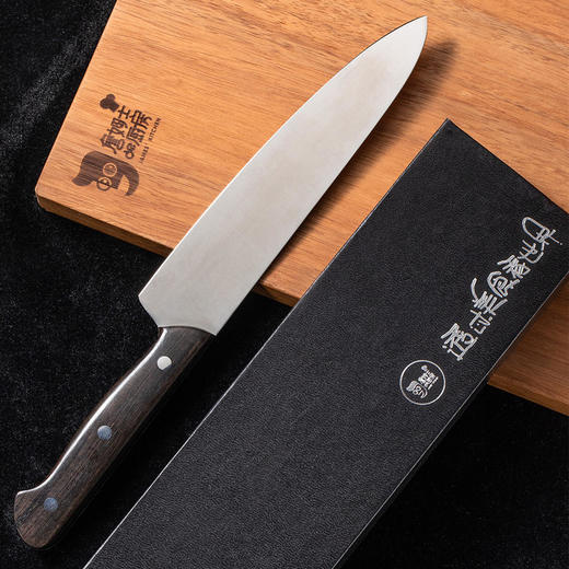詹厨定制厨刀｜进口纯钢一体成型 坚韧耐磨 黑檀木刀柄握感上乘 切肉切菜轻巧又省力 商品图2