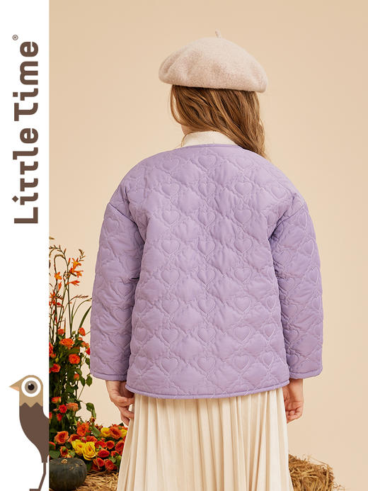 littletime女童棉服外套冬装2022新款宝宝单排扣儿童加厚保暖棉衣 商品图4