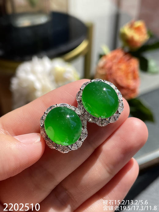 老坑帝王绿蛋面耳钉【2202510】具体价格微信咨询 商品图8